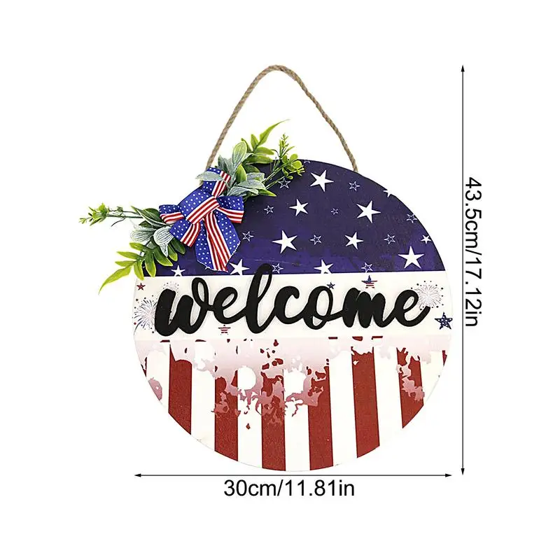Independence Day Door Sign Independence Day Welcome Sign Independence Day Door Sign With Cute Bow Outdoor Outside Porch Decor
