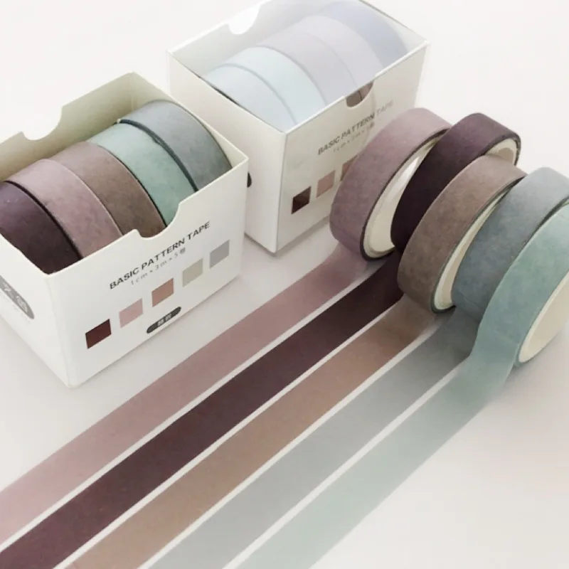 5 rollen creatieve minimalistische tape-set Art Magazine Tape Diy decoratieve tape Scrapbook decoratie Hand Account Collage Tape