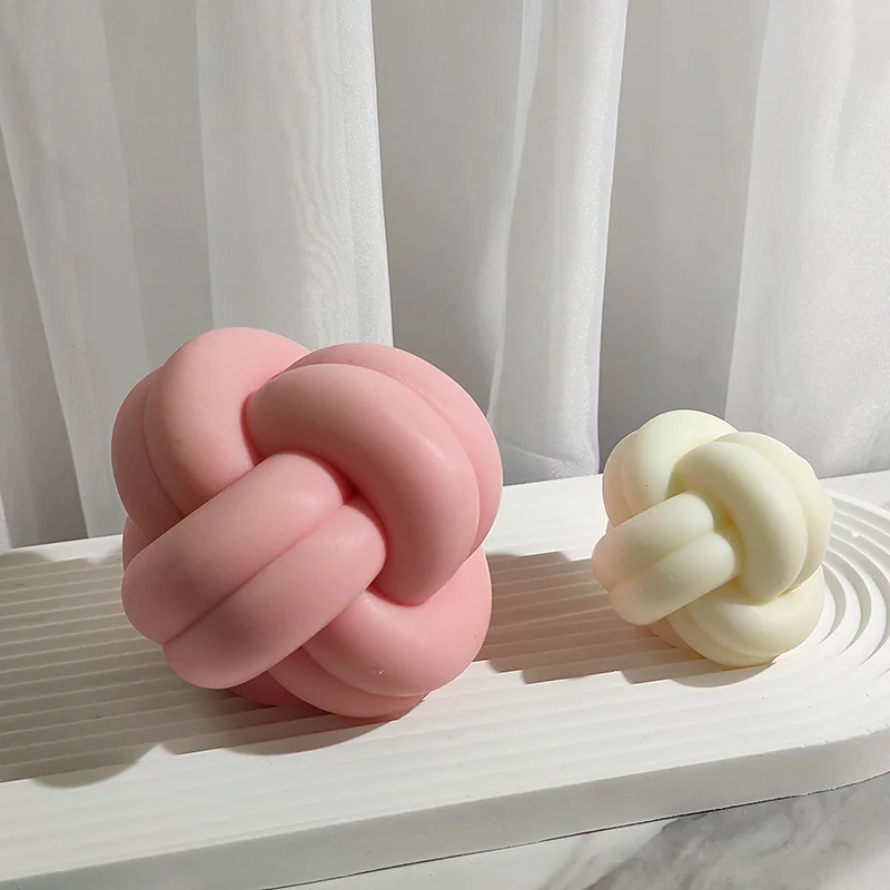 

2pcs Large & Small Knot Candle Silicone Mold - DIY Plaster Decor & Home Ornament Craft