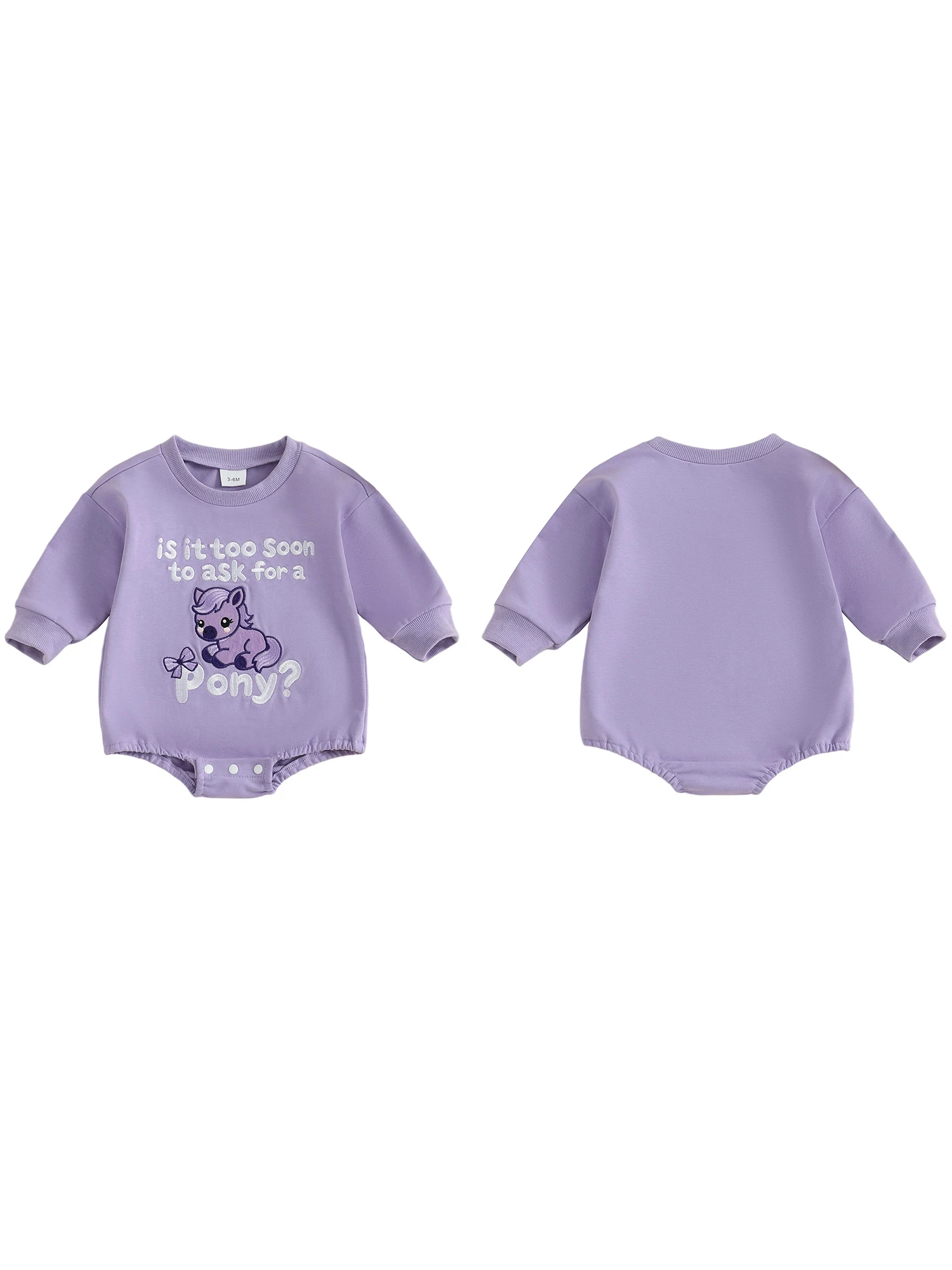 

Adorable Newborn Unisex Romper with Long Sleeves Crew Neck and Fun Animal Embroidery - Perfect Fall Jumpsuit for Baby Boy or