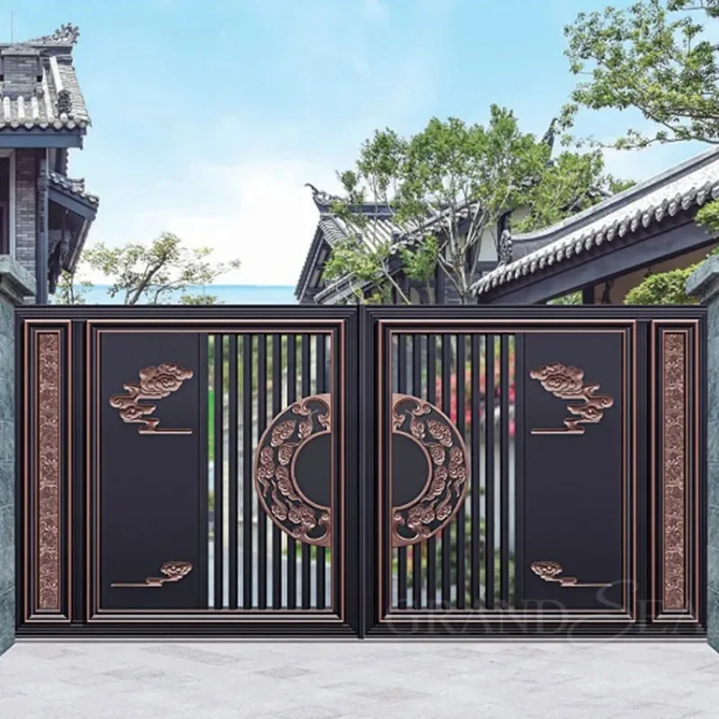 جودة عالية منزل الألومنيوم بوابات درب متأرجحة واحدة تصاميم بوابة الأنابيب المعدنية البسيطة #4