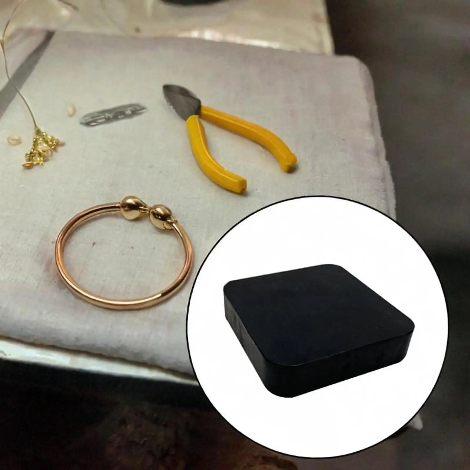 Rubber Bench Block Stamping Base for Jewelry Making Square 10 cm x 10 cm Dapping