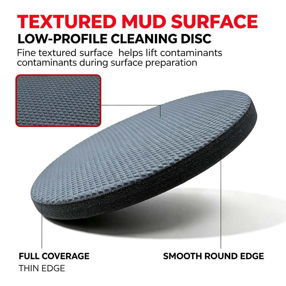 AUTOBRIGHT 5 Inch Bevel Mud Grinding Disc 6 Inch Contact Surface Auto Paint Decontamination Pad For DA OR Polisher Car Detailing