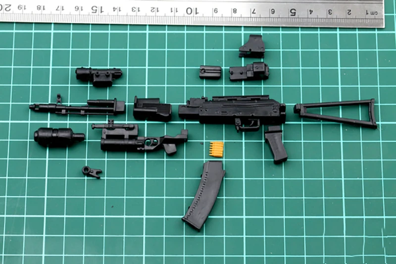 1/6 Scale 1/6 Th Mini Toys HK416 MG62 AK74 MSR SL8 Submachine Gun Plastic Weapon Assembly Gun Model for 12 Inch Action Figure