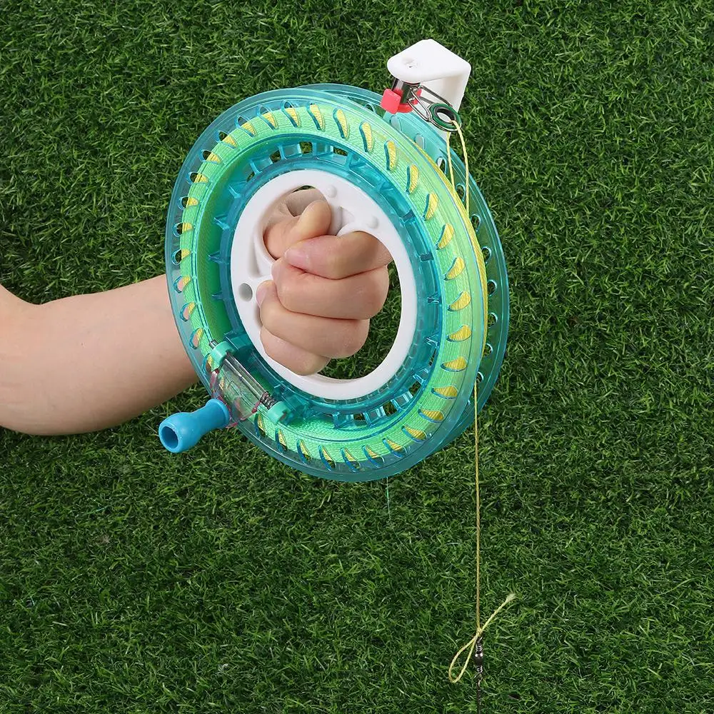 Grip Twisted String Line Round Blue String Flying Kite Reel Winder Fire Wheel Handle Tool