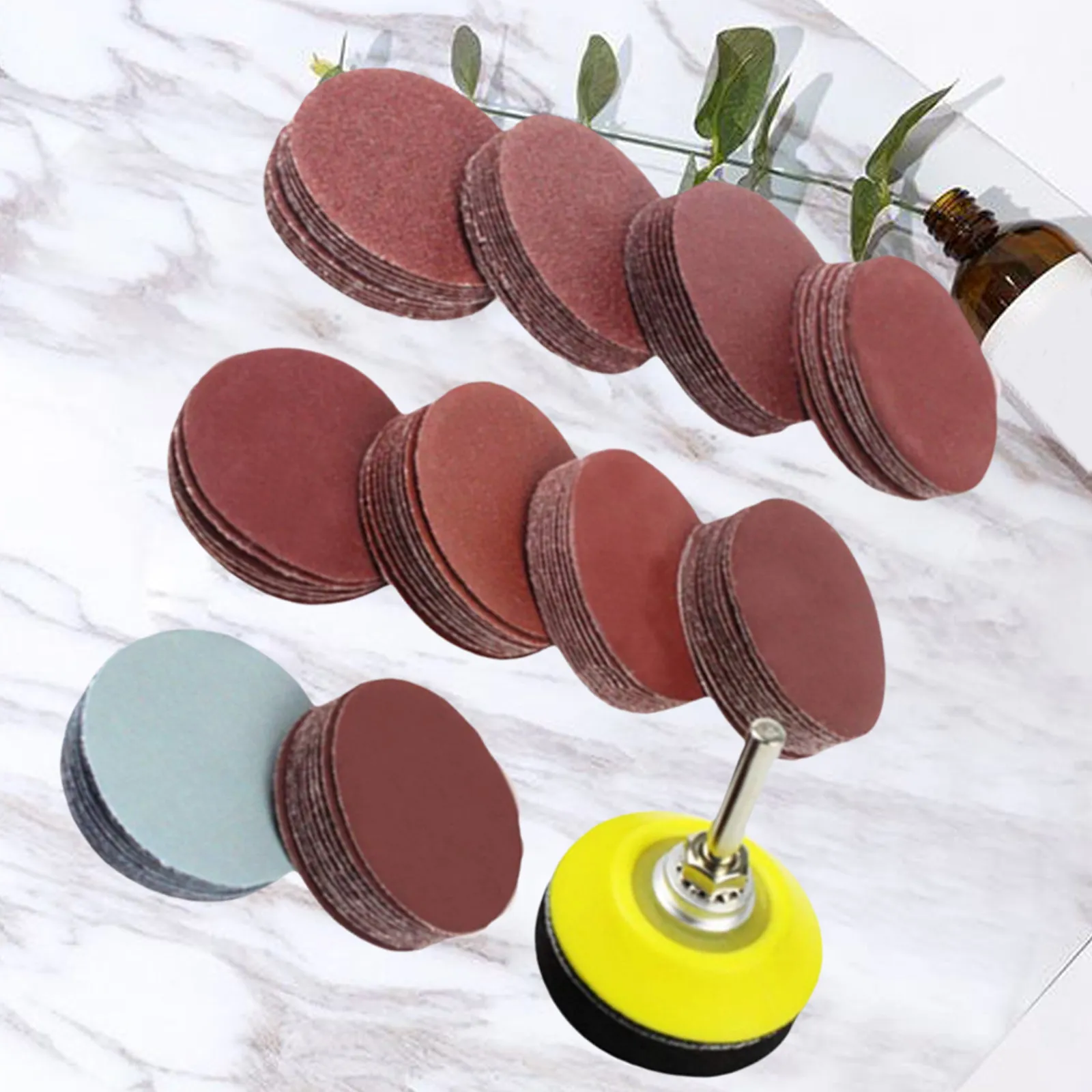 100Pcs Sanding Discs Pad Set 2 Inch 80-3000 Grit Multi Specification Polishing Cleaning Drill Rotary Tool Backer Plate
