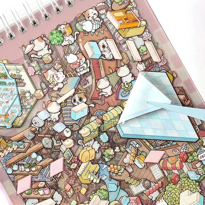 20Sences in Book 2.5D Landscape Sticker Album Cartoon Scene DIY Toy Game Festival Birthday Present Gift Box for Kid Girl Child image 5