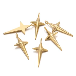 5pcs Stainless Steel Star Cross Charms Hoop Earrings Charm DIY Jewelry Pendants Making Findings Bracelet Supplies