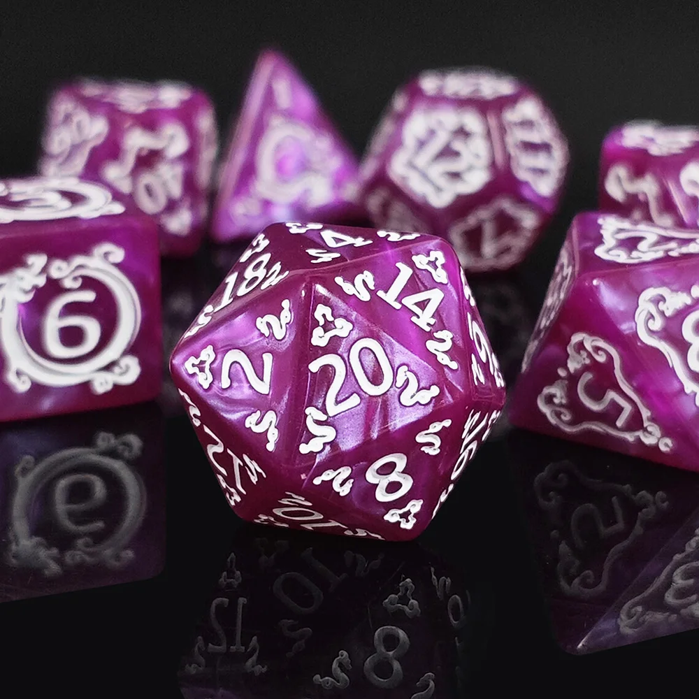 DND النرد 7 قطعة/المجموعة التنين نمط النردات متعددة السطوح لعب الأدوار D & D TRPG مجلس لعبة النرد كهدية الترفيه الملحقات #1