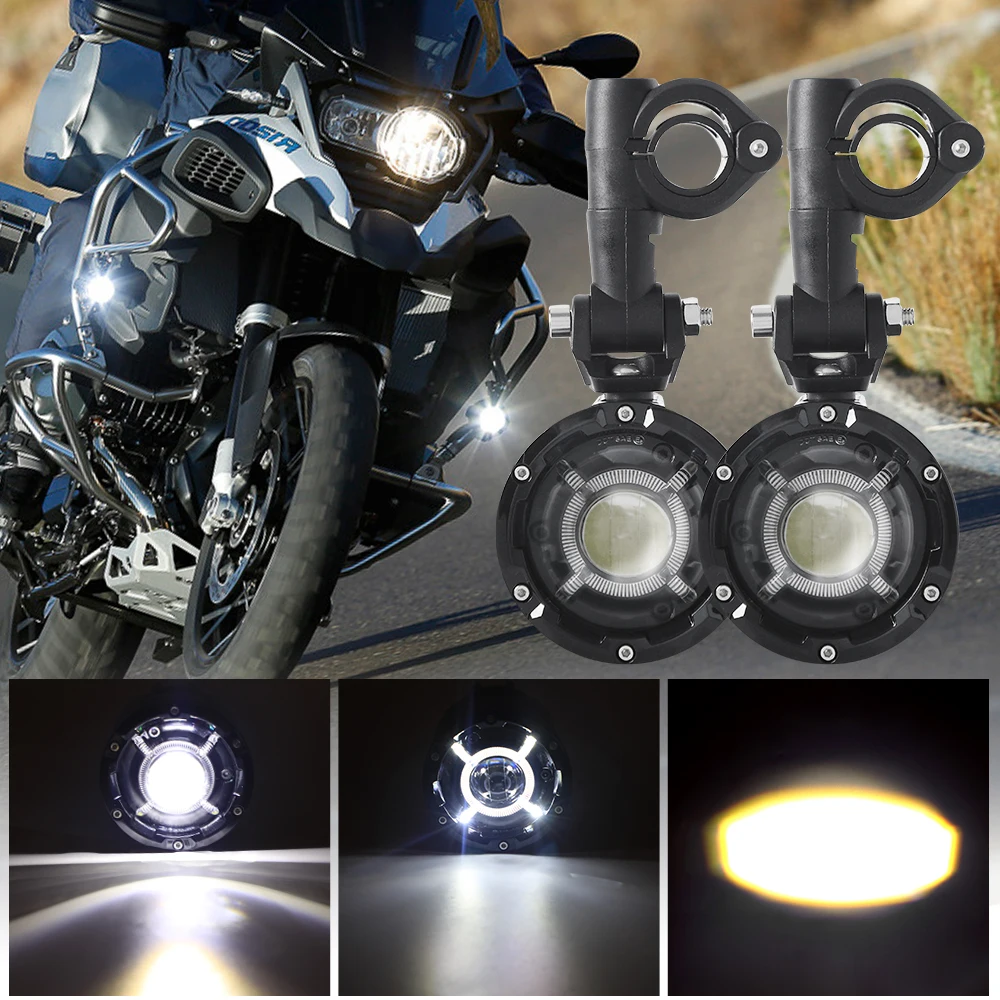 6500K Motorcycles Led Fog Light Safety Driving Lamp With Bike Auxiliary Fog Accessories For Bmw R1200Gs Adv F800Gs K1600