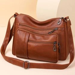 High Capacity Women Tote Bag High Quality Leather Ladies Handbags Leisure Shoulder Bag Small Crossbody Bags For Women 2024 New