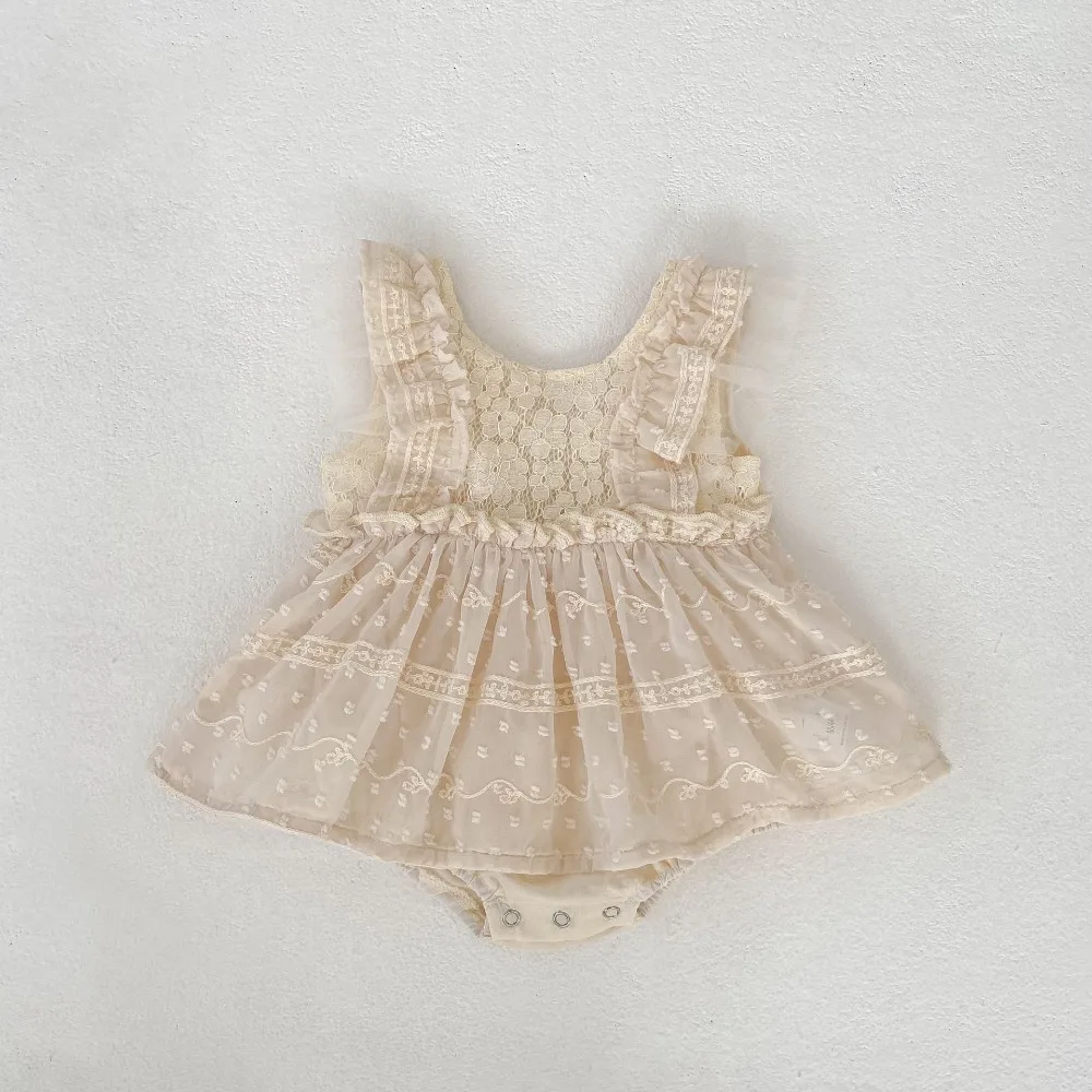 

Princess Baby Romper 0-3Years Newborn Kids Sleeveless Lace Skirted Bodysuit Outfits Birthday Party Clothes