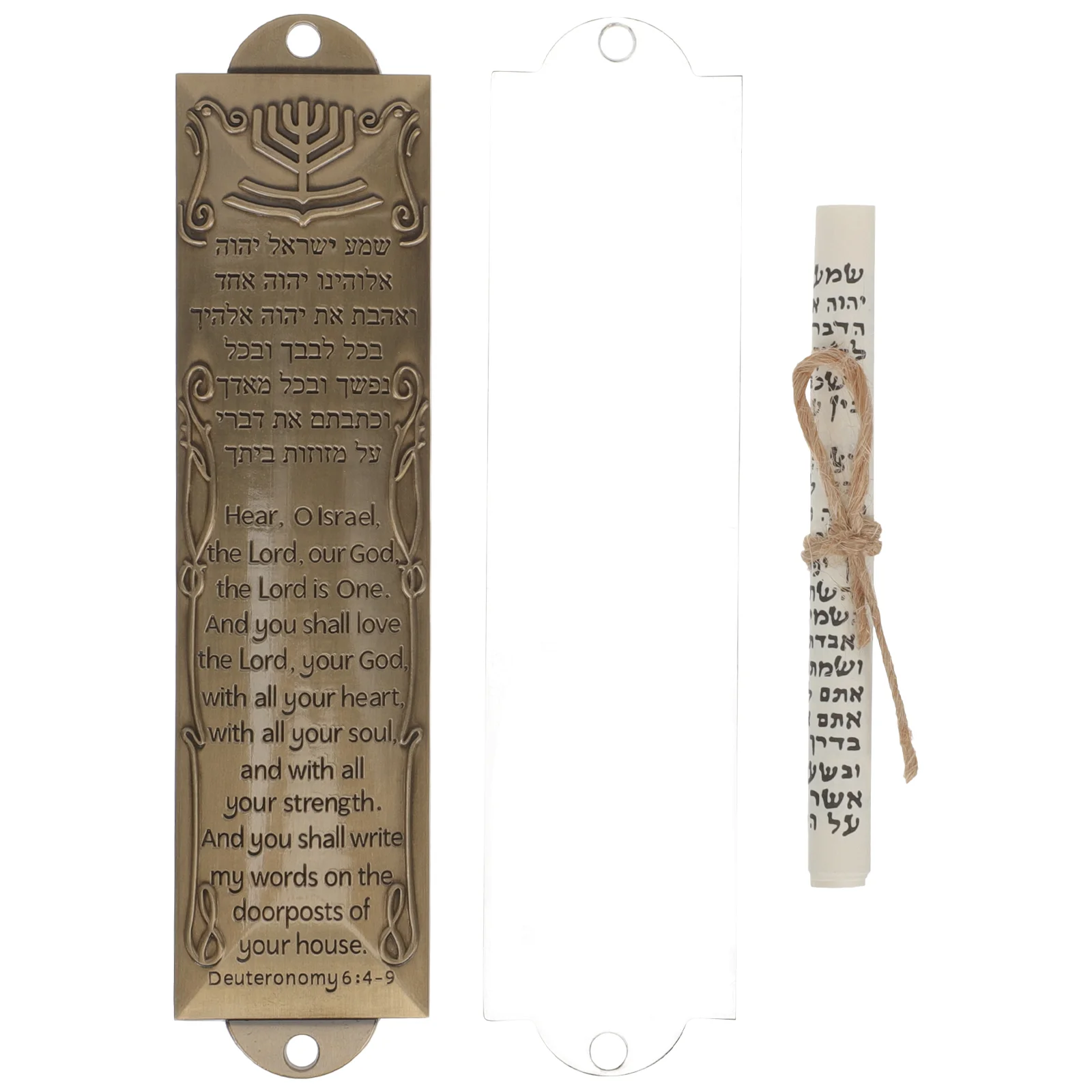 

Holy Scroll Crafts Catholic Mezuzah Symbols Decor Prayer Retro Candlestick Judaica Religious