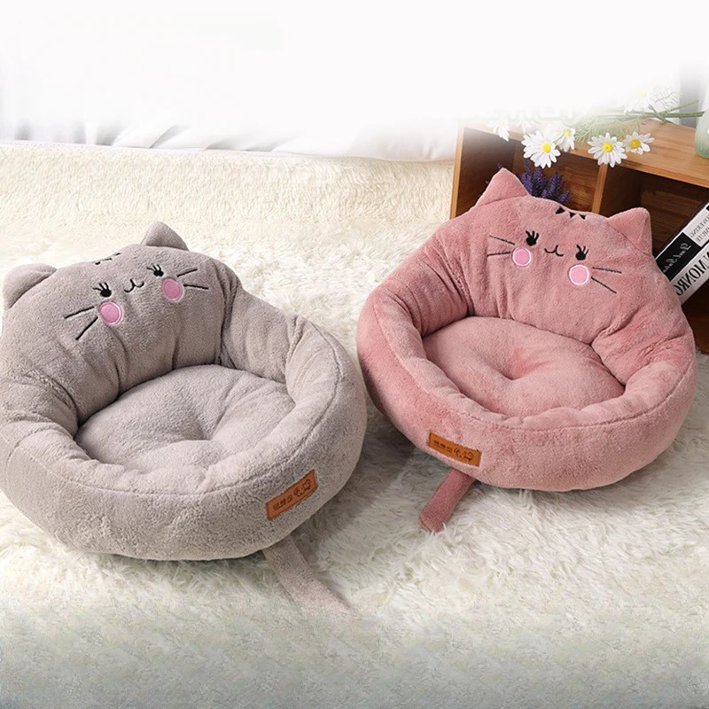 Plush Dog Bed Small Pet Products Dog Bed Small Sofa Pet Kennel Mat Puppy Cat-Related Products Basket Blanket Accessories