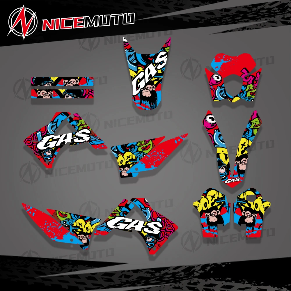 

NICEMOTO Custom Team Graphics Backgrounds Decals Stickers Kit For GASGAS125 200 250 300 450 2010 2011 EC MC