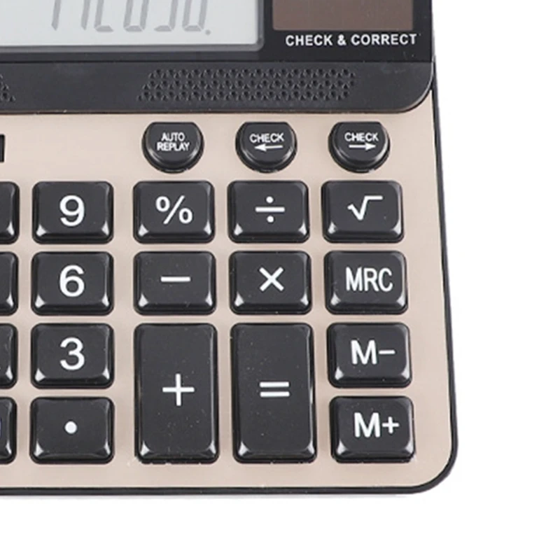 Desktop Calculator 14 Digit with Large LCD Display and Sensitive Button Solar and Battery Dual Power Standard Function