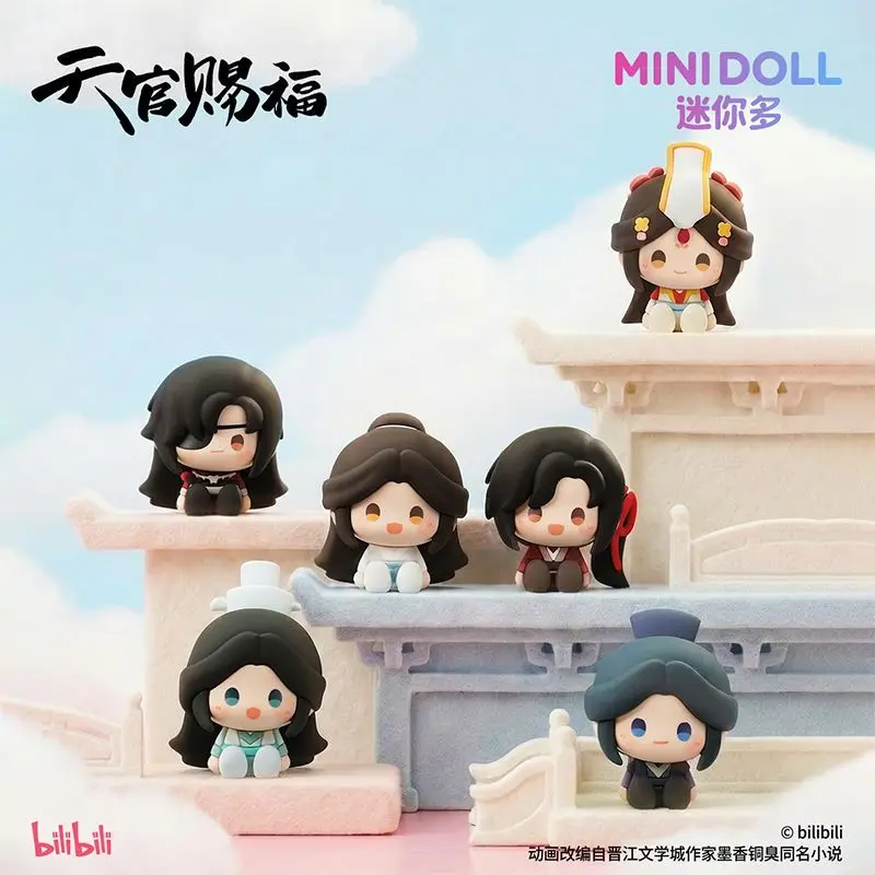 Tian Guan Ci Fu Official Mini Box Figures Xie Lian Hua Cheng One Thought Blooms Sitting Anime Collectible Models Toy Gift