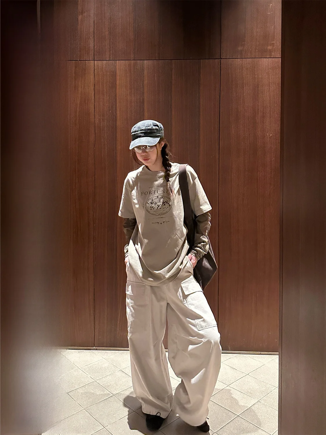 

Футболка D YANGJUN из чистого хлопка с длинным рукавом и круглым вырезом, с буквенным принтом и лоскутным узором, летняя новинка, свободный крой для повседневной носки