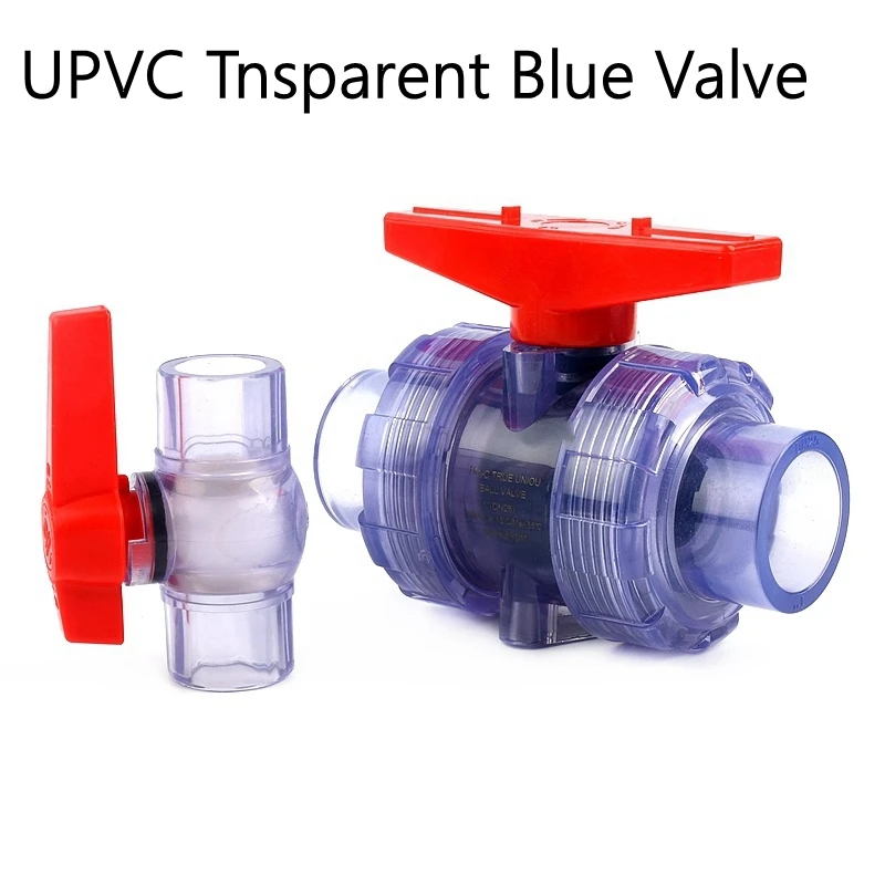 

Transparent Blue UPVC Union Valve Socket Ball Valve Water Pipe Fittings Garden Irrigation Aquarium Fish Tank Connectors 1PC