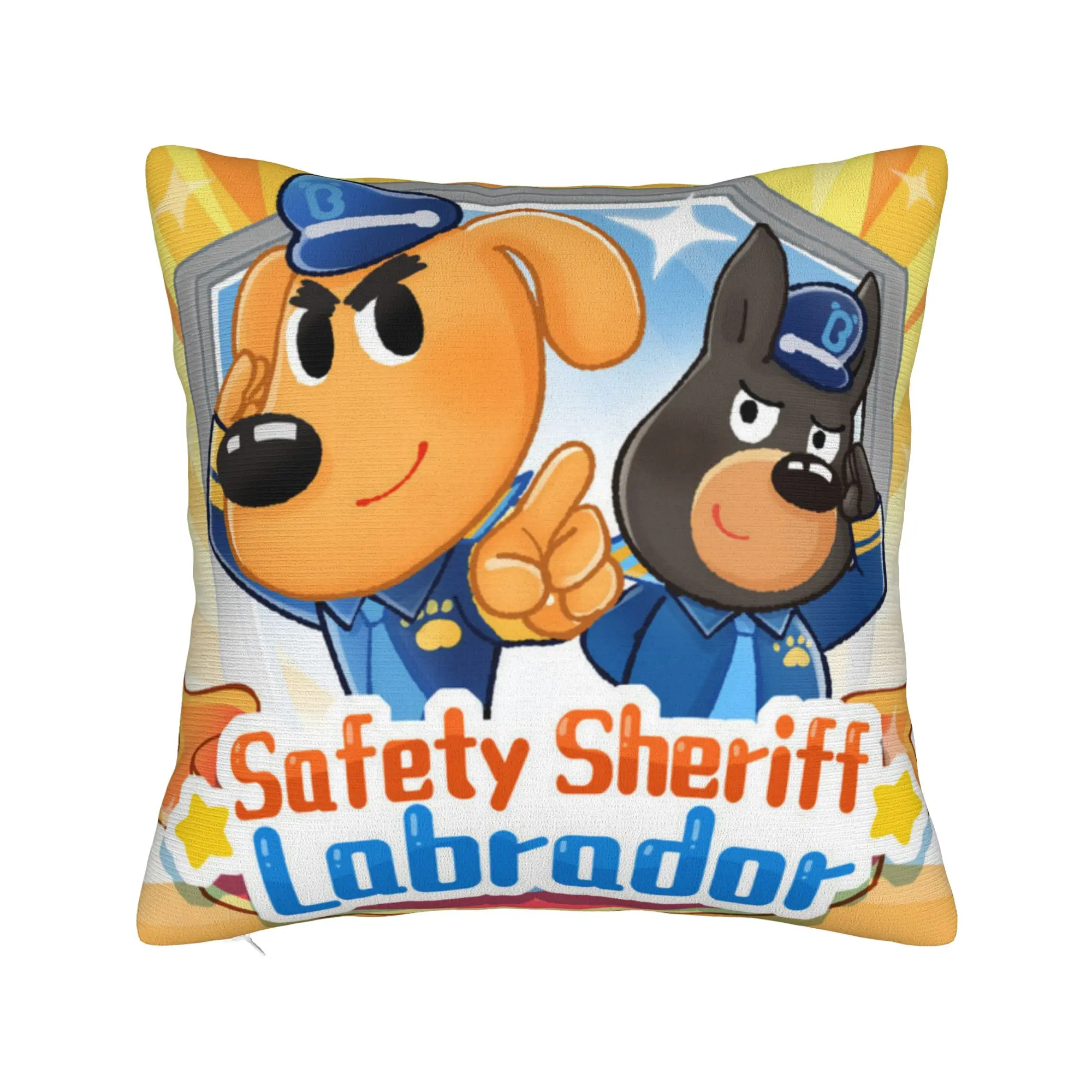 Safety Sheriff Labrador  Pillowcases Merch Soft Cushion Cover  Throw Pillow Cover Seater Decoration Square Multi Size