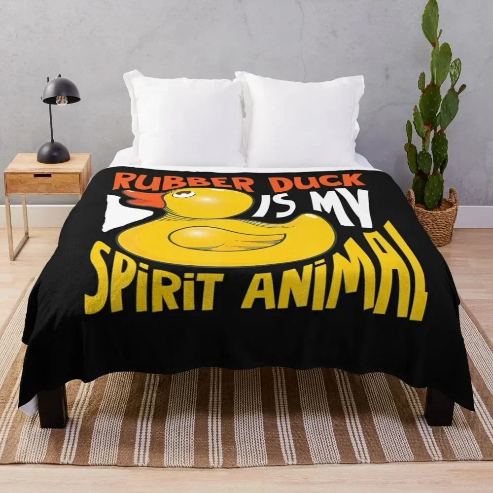 

Cool Funny Rubber Duck Is My Spirit Animal Throw Blanket manga Designers Sofa Throw Blankets