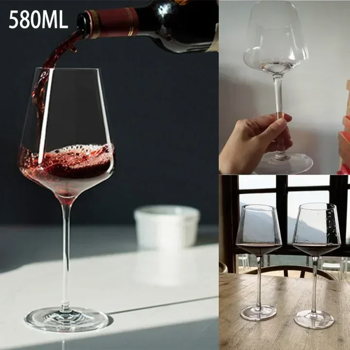 1X Unbreakable Silicone Plastic Wine Glasses Shatterproof Clear For Bars Homes Parties 320ML/550ML/580ML Capacity