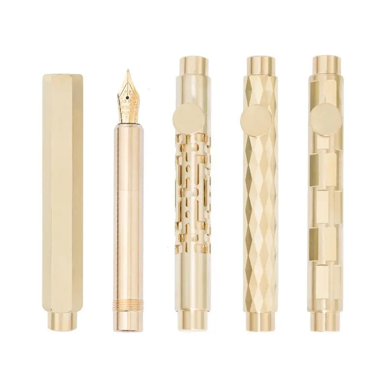 BALAOYE JOWO Brass Fountain Pen Luxury Flex Nib F/M/B 0.5/0.7/1.0 1.2mm Bent Curved Tip Calligraphy Pens Business Practice Gift