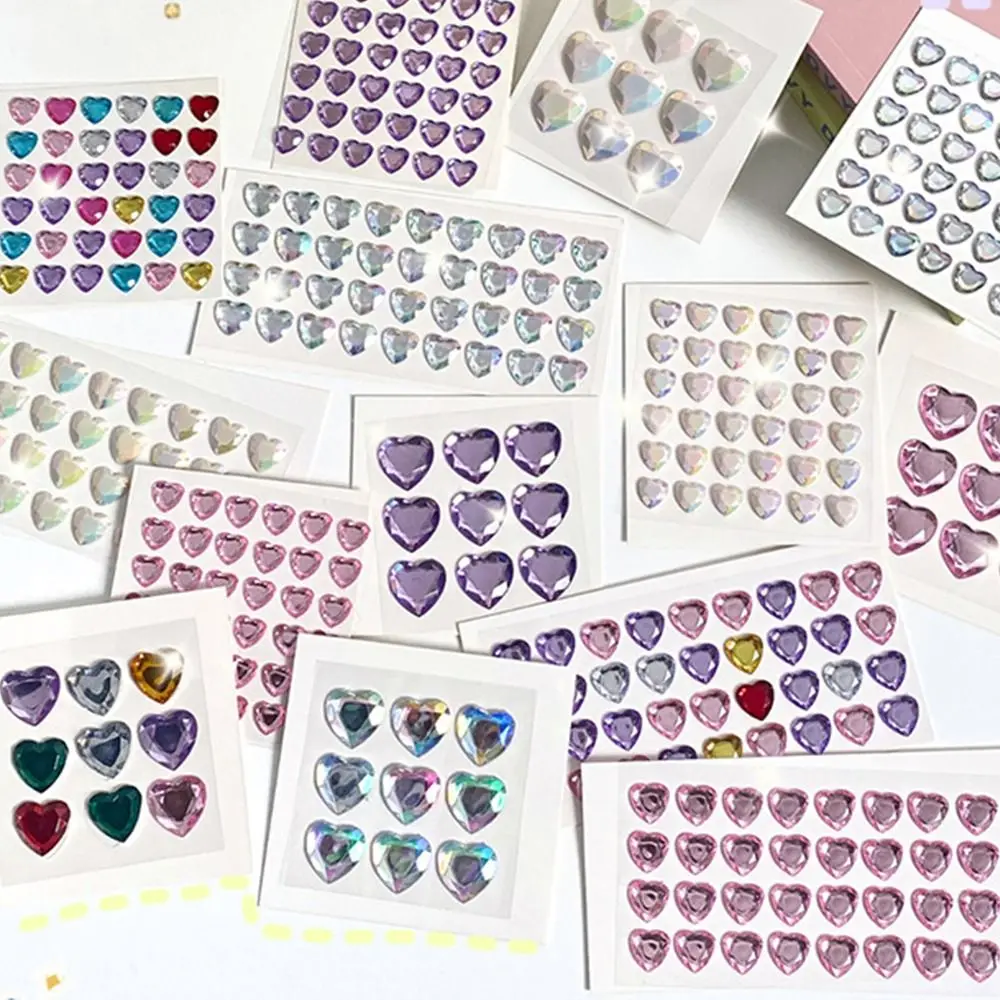 Dzieci Scrapbooking studenci Bling dekoracyjna naklejka 3D kryształowa diamentowa naklejka DIY zabawki dla dzieci miłość serce Rhinestone