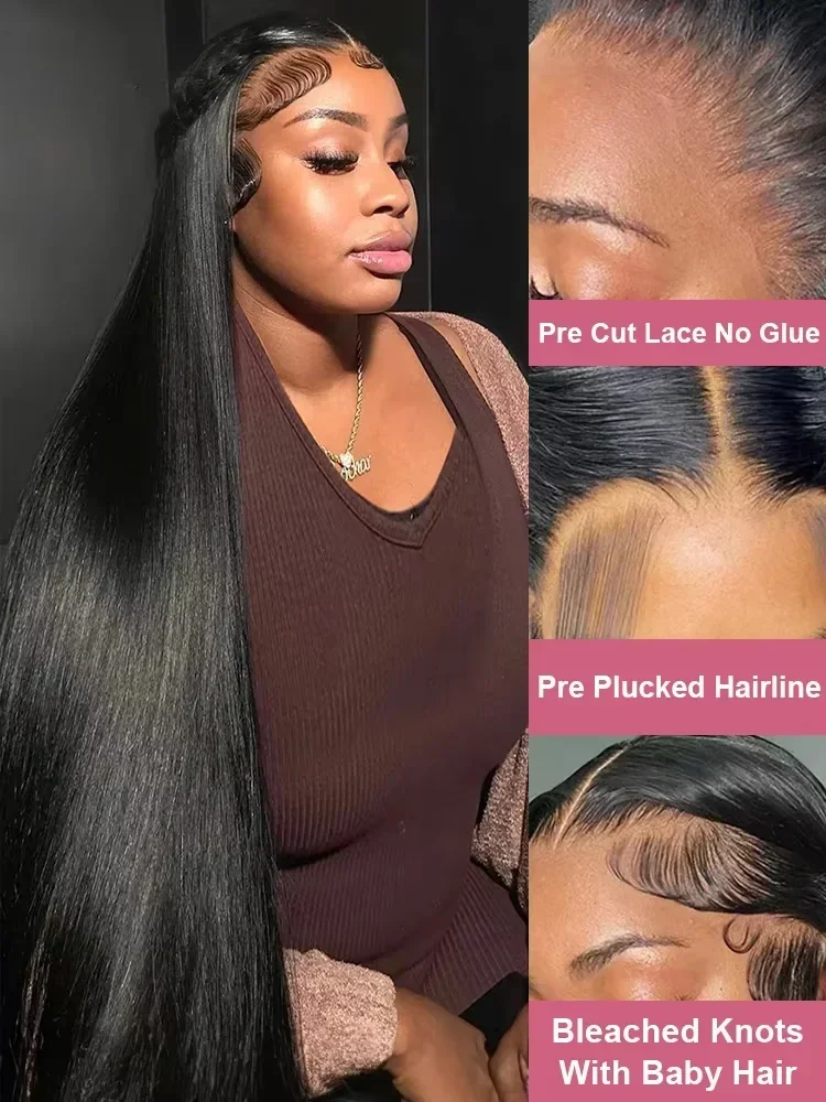 220 Density Bone Straight Human Hair Frontal Wig 13x6 Hd Transparent Lace Front Wigs For Women 13x4 Pre Plucked Brazilian Wigs image 2