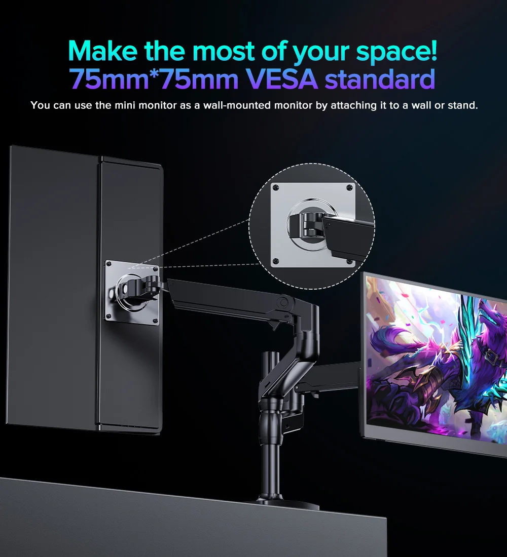 شاشة UPERFECT UColor J5 المحمولة بدقة 4K مقاس 17.3 بوصة، تدعم تقنية Adobe RGB UHD وتقنية FreeSync HDR مع مكبرات صوت وشاشة سفر للعناية بالعين لأجهزة PS5/4 وسطح المكتب والكمبيوتر المحمول والهاتف