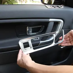 For Land Rover Discovery Sport 15-19 ABS Silver/carbon Fiber Car Interior Door Handle Frame  Cover Trim Sticker Car Accessories