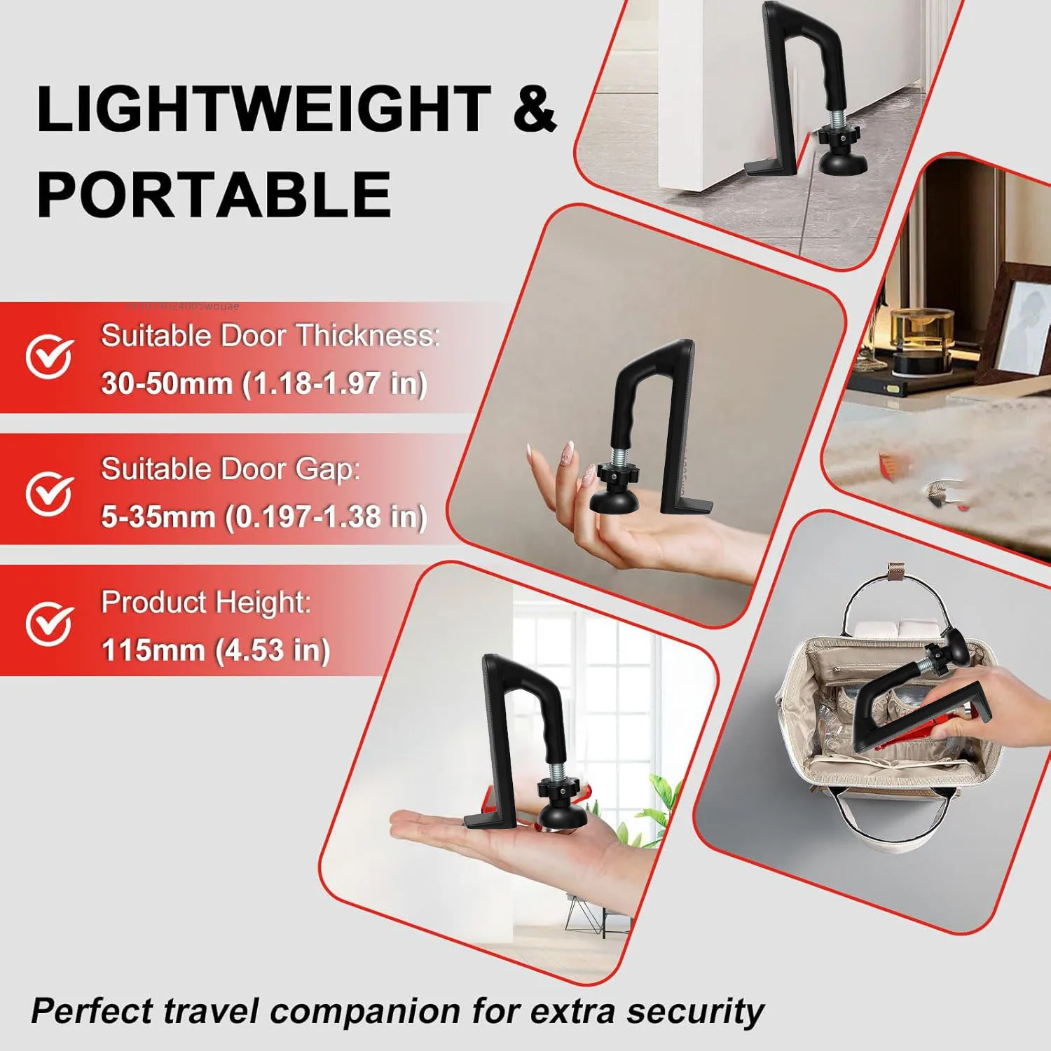 ポータブルドアストッパー 旅行セキュリティ用 盗難防止ドアロック ホテルアパート用 安全ホームプロテクション 使いやすいドアブレース