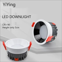 Yiying led ultra fino downlight recesso zigbee triac lâmpada do teto regulável macio magro para baixo luzes 110v 220v para a sala de cozinha