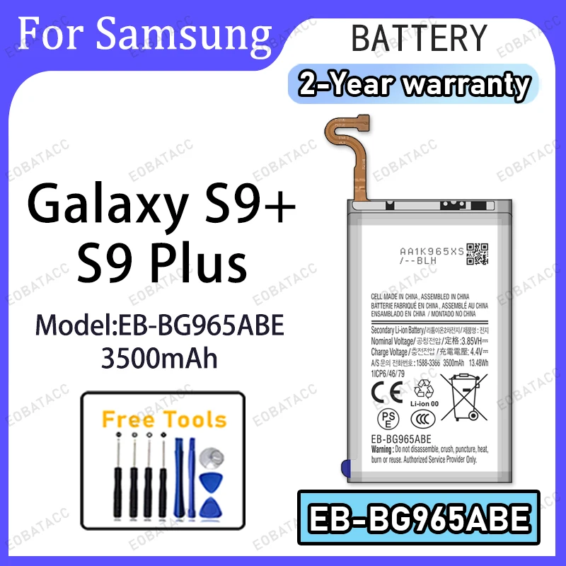 3500mAh EB-BG965ABE replacementakku for Samsung Galaxy S9 Plus with Reparaturtools-Set