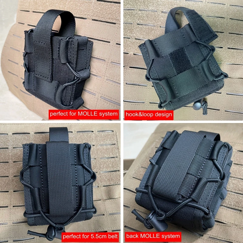 Tactical Handcuffs Holder Molle Pouch Open Top Universal Handcuffs Holster Quick Release Standard Chain Cuffs for Tactical Vest
