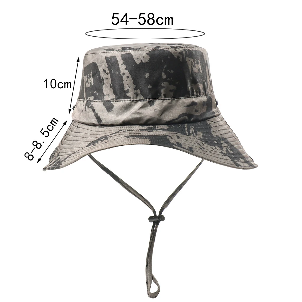 الصيف الرجال تنفس التعادل صبغ صياد القبعات في الهواء الطلق المشي لمسافات طويلة الصيد الأشعة فوق البنفسجية حماية واسعة حافة قبعة بحافة
