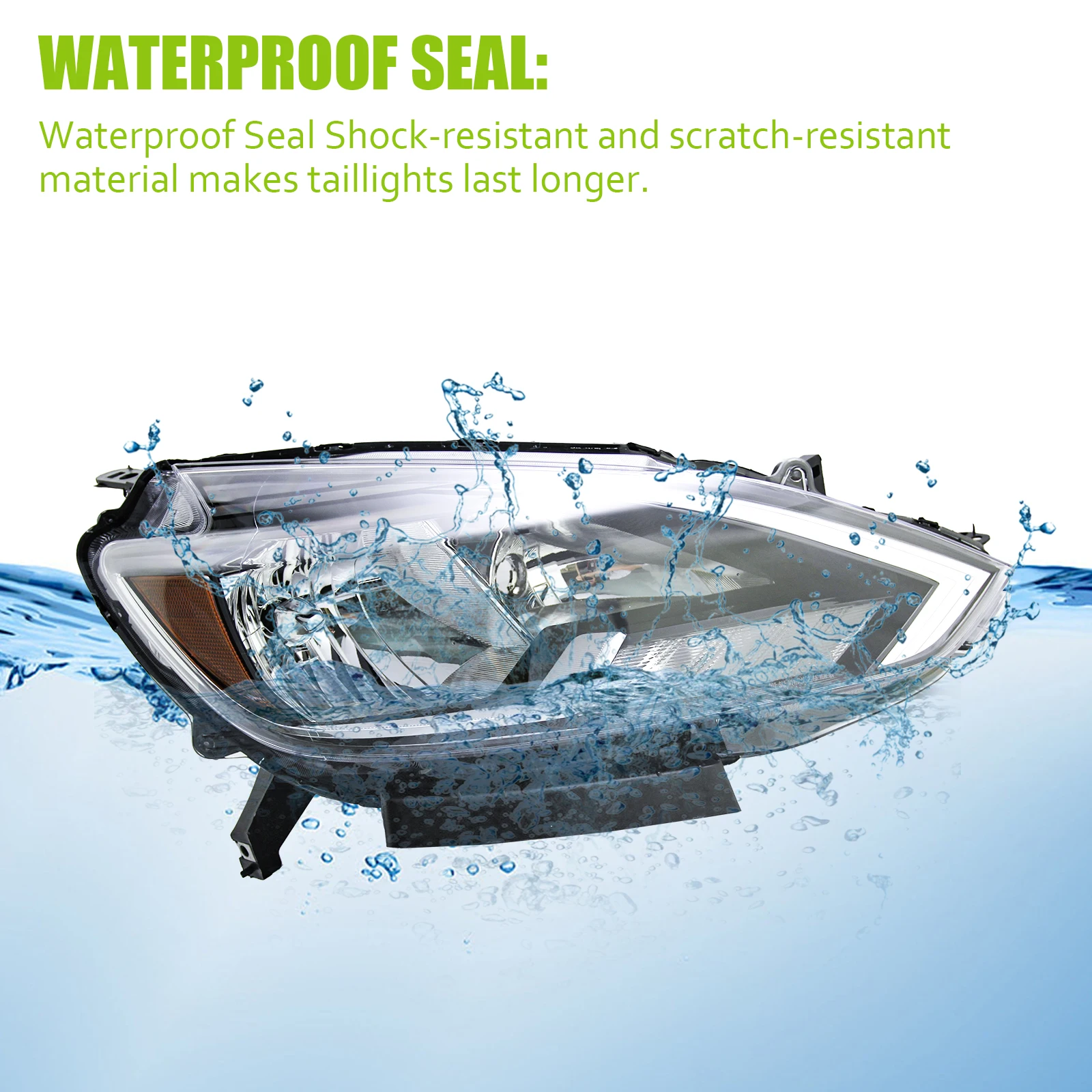 مجموعة مصابيح السيارة الأمامية لـ 16- 18 نيسان سنترا، عدسة شفافة، زوج واحد من المصابيح الأمامية