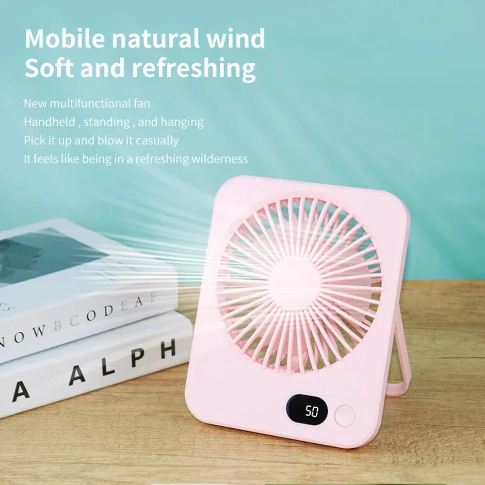 2025 nouveau petit ventilateur pratique charge longue durée ventilateur de bureau ultra-mince grand vent super silencieux pliant ventilateur de table portable