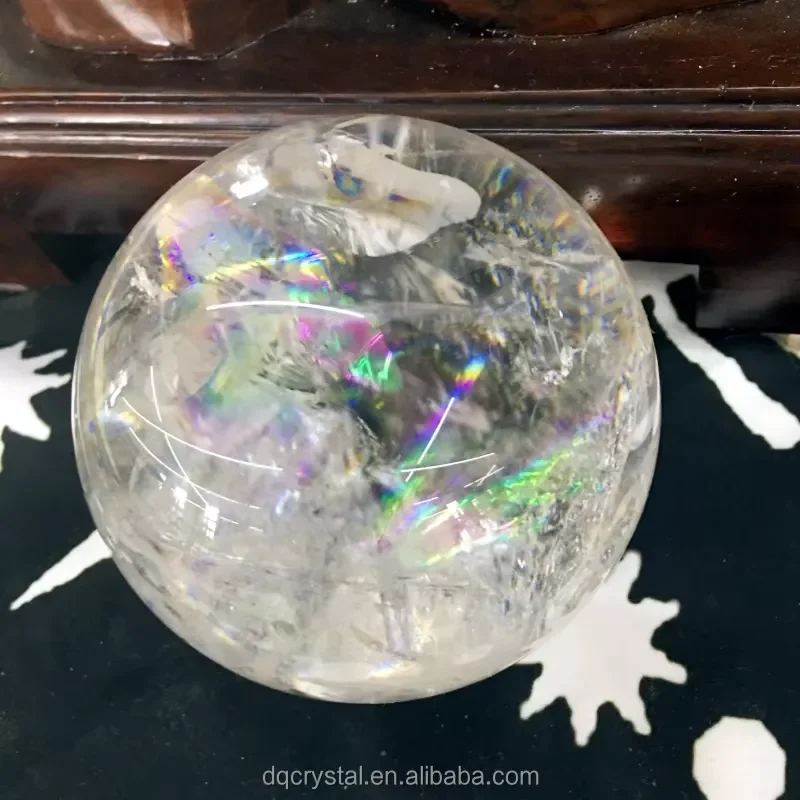 Natural Rainbow Quartz Crystal Ball Transparent Sphere Polished Home Decor Gift Healing Stone Ornament Wholesale Craft Item