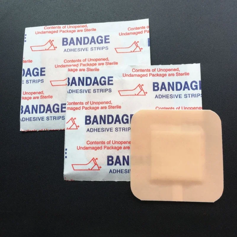 50pcs/set Square Round Shape Band Aid Skin Wound Dressing Plaster for First Aid Strips Patch Waterproof Adhesive Bandages