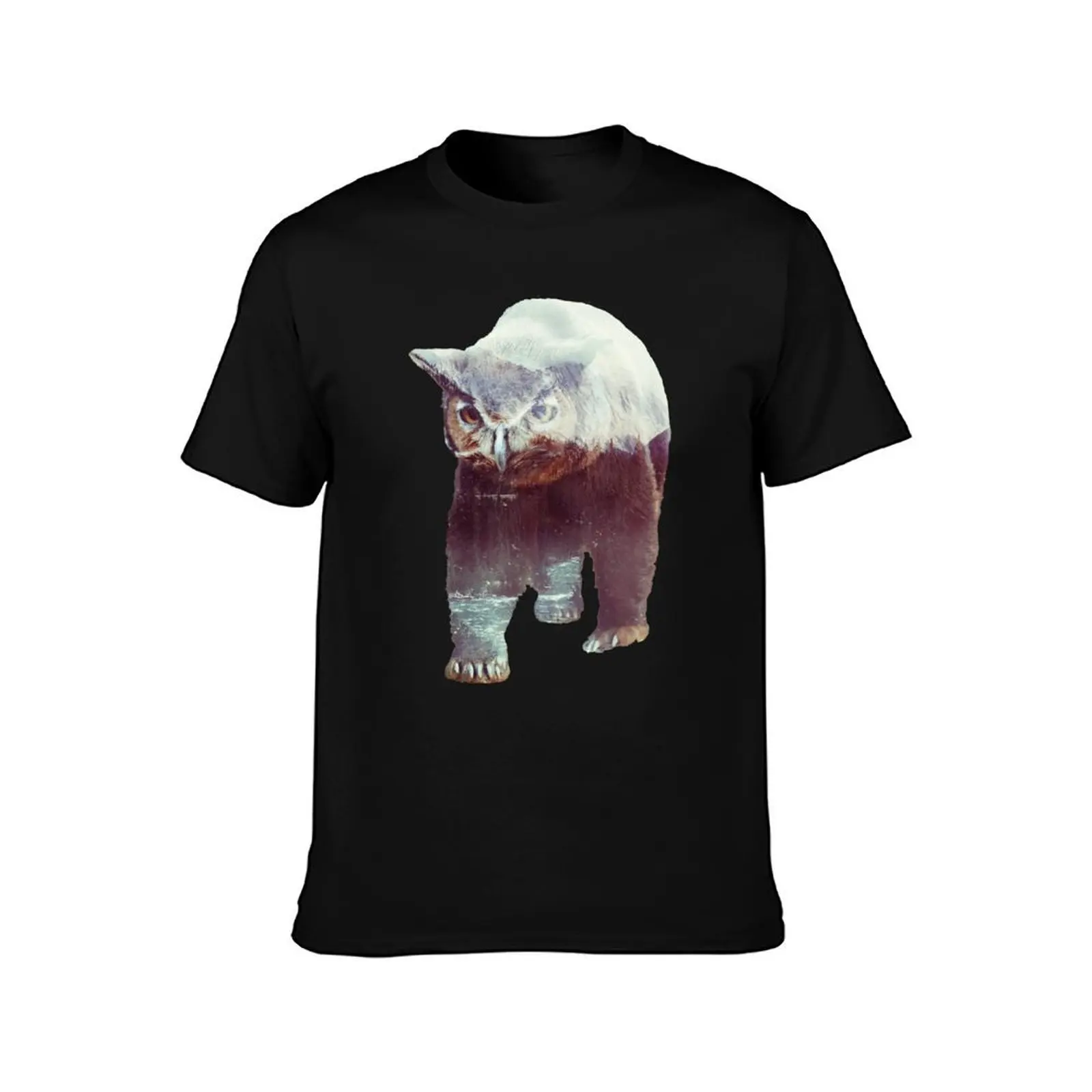 Owlbear T-Shirt, Summer Casual Cotton Tee, Oversized Streetwear Tops, Vintage Graphic Print, Loose Fit Short Sleeve, 100% Cotton
