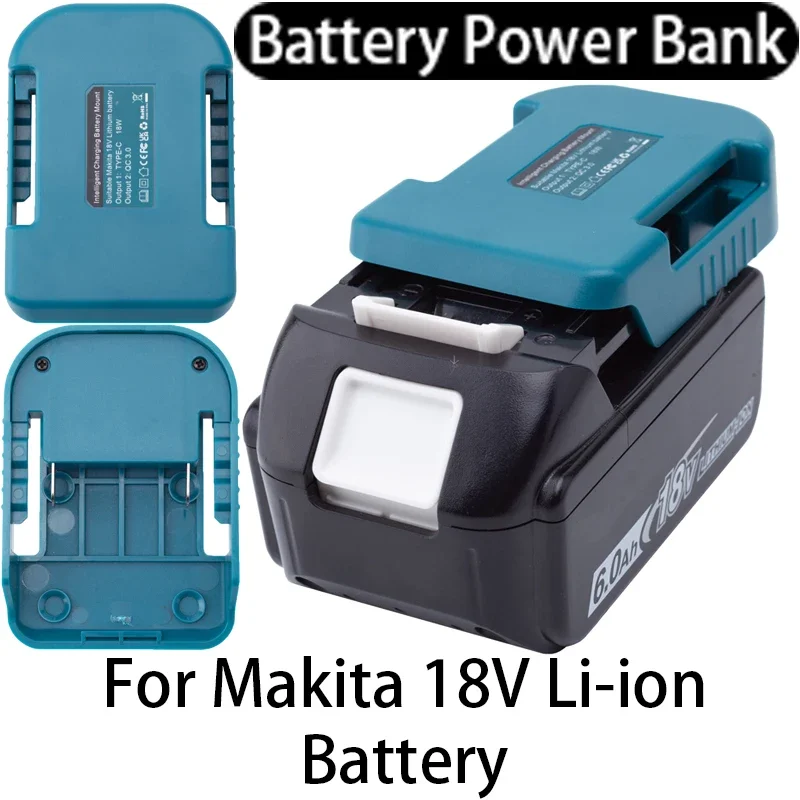 Battery adapter power bank for Makita 18V Li-ion battery with USB and Type-c interface mobile phone fast charging power bank