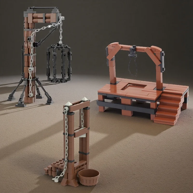 High Quality Building Block Trial Platform, Prisoner Guillotine, Hanging Cage, DIY Puzzle Toys for Boys, Holiday Gift Surprises