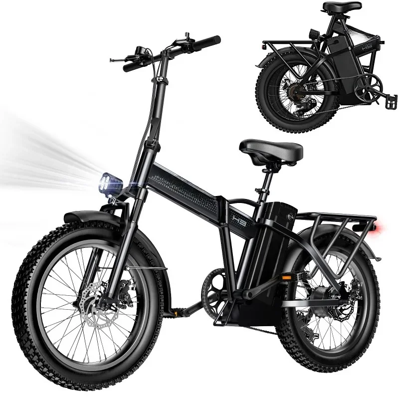 H3 Retro Electric Bike 20 Inch Flat Tire Bike 750W Shock Absorbing Mountain