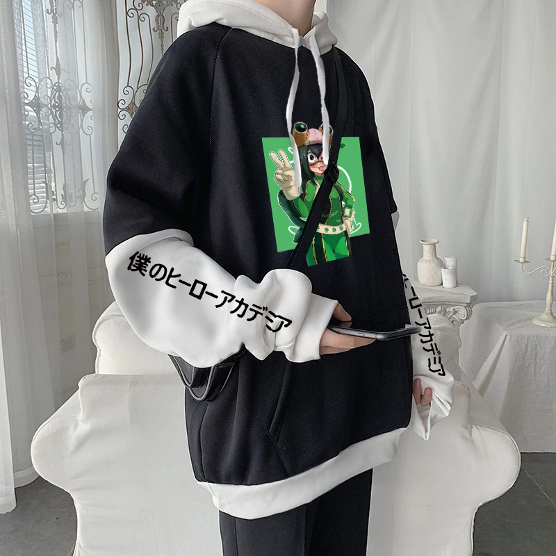 My Hero Academia Anime Harajuku Hoodies Cartoon Kawaii Asui Tsuyu Froppy Girl Graphic Unisex Long Sleeve Winter Warm Sweatshirts