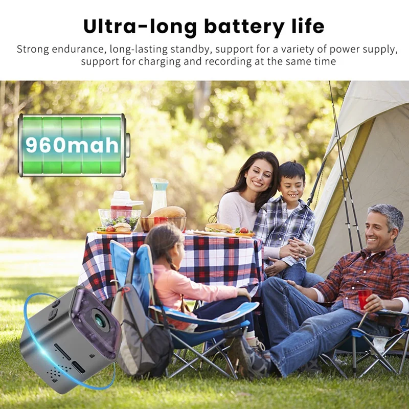 ABHU AS03 Мини-камера Умный дом Камера безопасности HD 1080P Беспроводное видеонаблюдение Встроенный аккумулятор 960 мАч Ночная камера