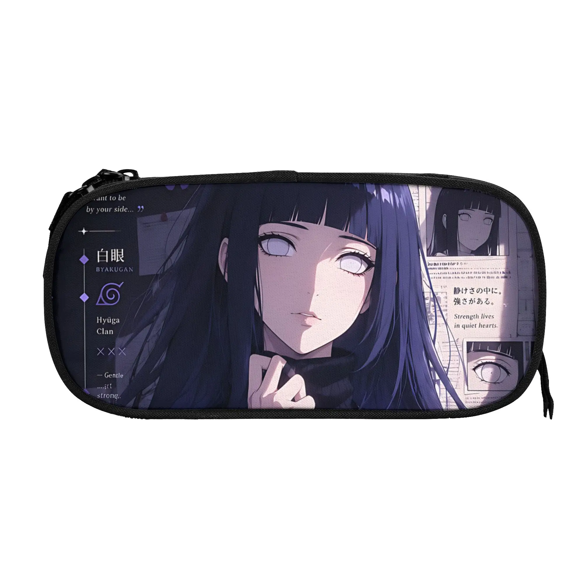 Custom Naruto Anime Theme Large Capacity Bags for Child Hinata School Pencil Bag for Boys Gilrs Kids