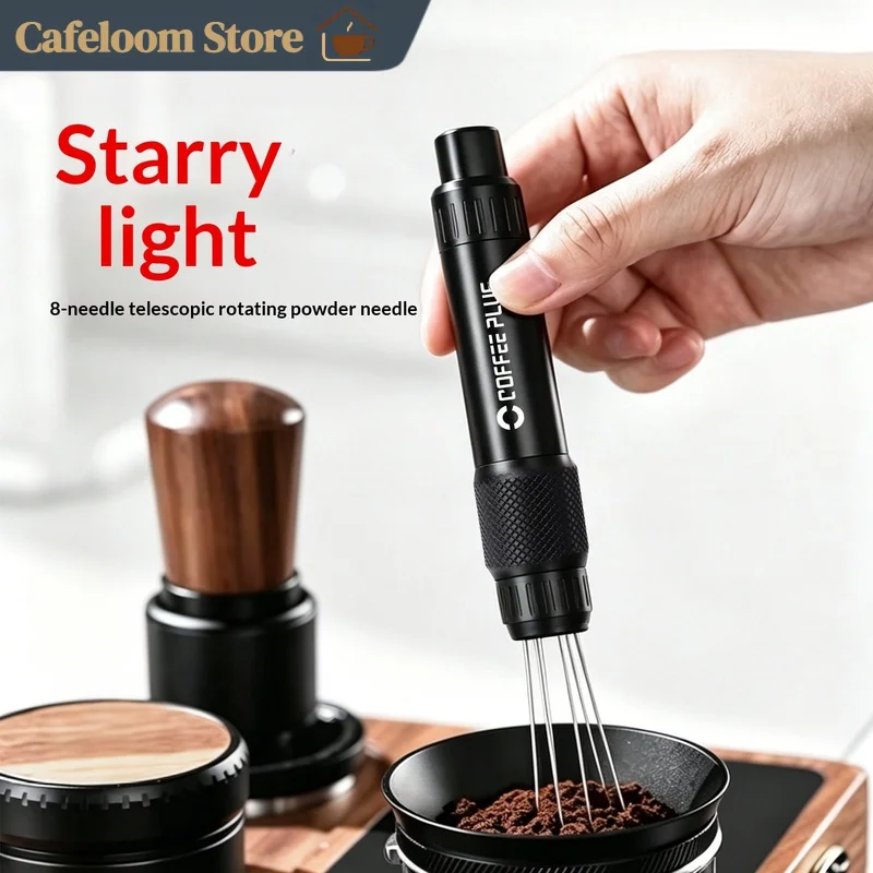 Coffee Plus Coffee Distribution Needle Retractable Rotating Espresso Stirrer Portable Coffee Powder Tamper Tool For Home Barista