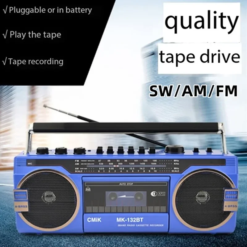 Nostalgic Portable Recording Stereo Lettore Double Bluetooth Cassette Tape Recorder Fm/Am Fm Am Radio With Usb Cassette Player