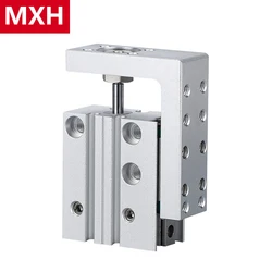 MXH6 MXH10 MXH16 MXH20 Rail Cylinder  Precision Pneumatic Air Linear Side Rail Guide Rod Cylinder